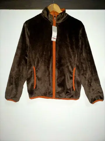 UNIQLO 실키 플리스 리버서블 플리스 자켓 S 오렌지 브라운