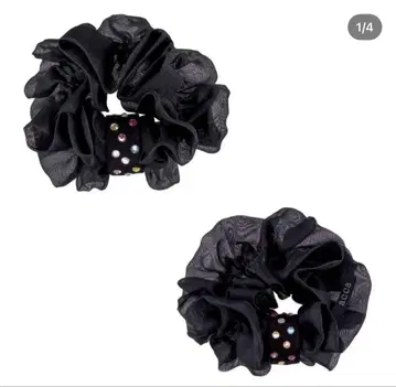 acca 아카 스크런치 포와블도트 스크런치 블랙