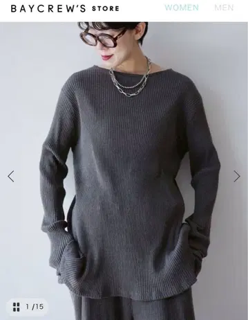 골지 크루넥 풀오버 그레이