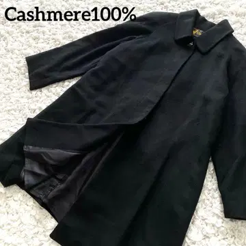 [ 새상품급 ] Cashmere 캐시미어 100 롱 코트 스탠 칼라 블랙