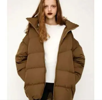 SLY 오버 사이즈 루즈 다운 자켓 브라운