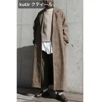 쿠틸 kutir 인기 체크 무늬 롱 코트 체스터 코트