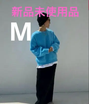 [ 새상품 ] 시마무라 ANNA 컬러 빅 니트 풀오버 M 블루