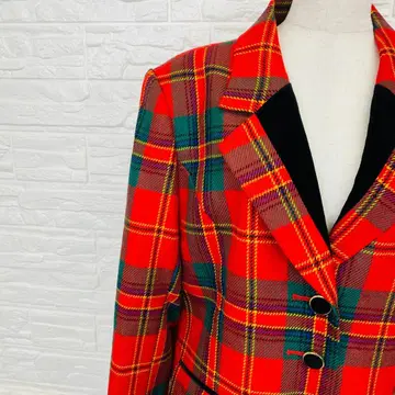 Aileno 타탄 체크 테일러드 자켓 M