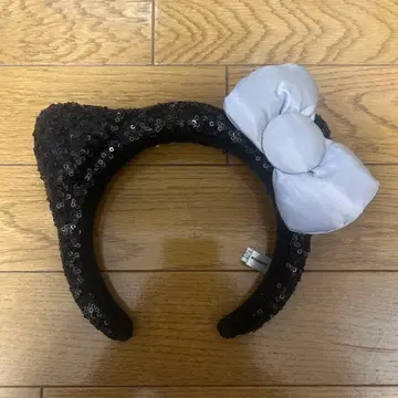 헬로키티 스팽글 머리띠 블랙
