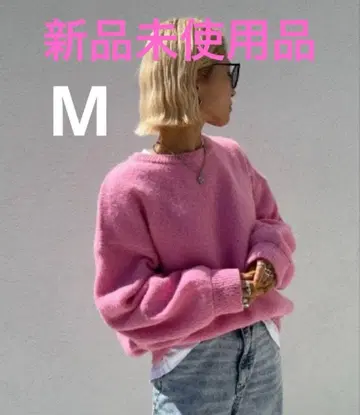 [ 새상품 ] 시마무라 ANNA 컬러 빅 니트 풀오버 M 핑크