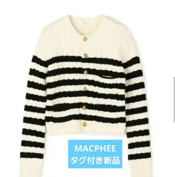 MASRNEE 하이브리드 코튼 케이블 숏 가디건 크루넥