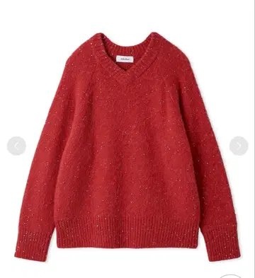 milaowen 스팽글 V넥 샤기 니트