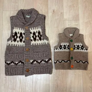 BEAMS 니트 베스트 가족 커플룩 F 사이즈 & 90 사이즈