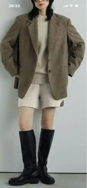 새상품 안느크 헤링본 울 자켓