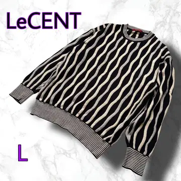 LeCENT 레 니트 자카드 빈티지 스트라이프 일본제
