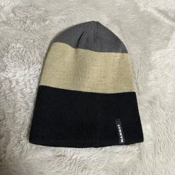 MAMMUT 니트 모자 그레이 베이지 블랙