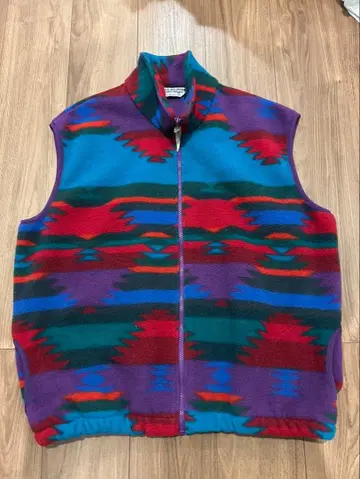 80s 플리스 베스트 USA 네이티브 무늬 vintage