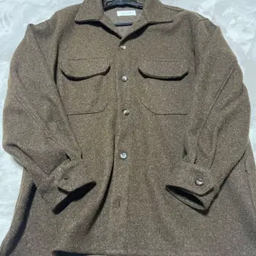 remex 브라운 긴팔 셔츠 울 혼방