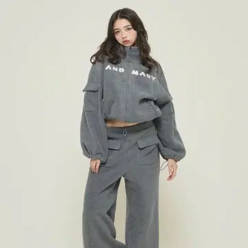 andmary Mary 로고 플리스 재킷 팬츠
