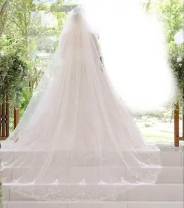 롱 베일 2.5m 자수 레이스