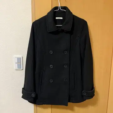 이스트 보이 울 혼방 블랙 피 코트