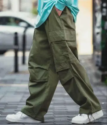 와이드 카고 밀리터리 팬츠