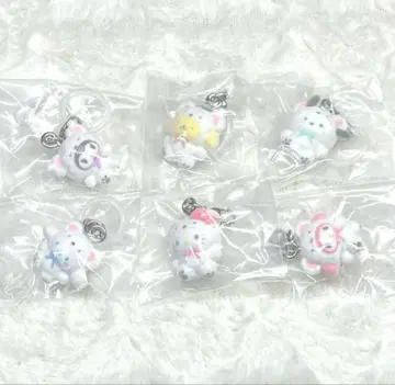 산리오 포근포근 스노우 메지루시 참 6개 세트 컴플리트