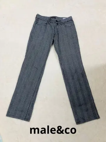 z-817 male&co 스트라이프 패턴 슬림 핏 캐주얼 팬츠