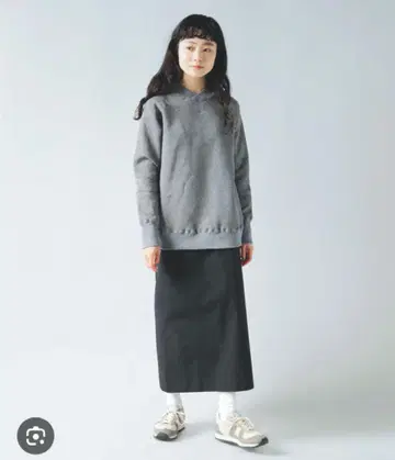 아틀리에 나루세 코튼 모크넥 스웨트 그레이