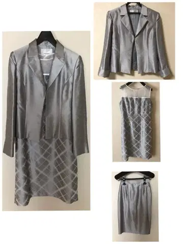 드레스 세레모니 수트 3세트 실버 포멀 슈트 엄마 여성 수트