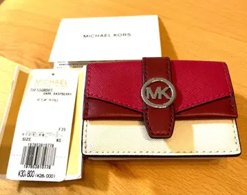 마이클코어스 삼단 접이식 지갑 미사용 새상품 레드