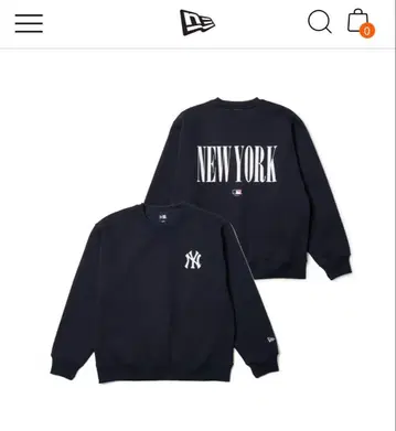 쭈리 오버 사이즈 맨투맨 크루넥 뉴욕 양키스 네이비
