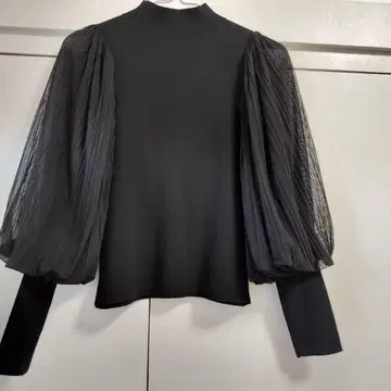 스나이델 SNIDEL 긴팔 플리츠 튤 슬리브 니트 디너