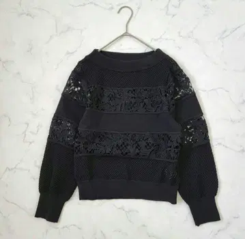 컨디션 최상 아나이 레이스 보더 풀오버 블랙 38