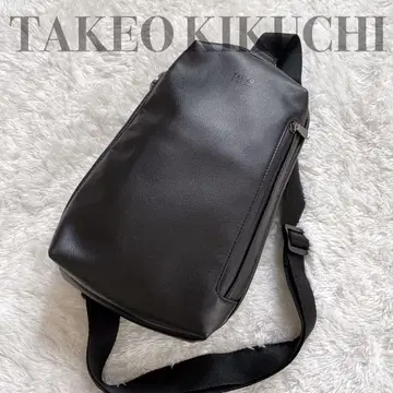 [ 새상품급 ] 타케오 키쿠치 바디 백 가죽 수납 다수 블랙