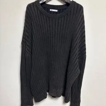 ZARA 다크 브라운 리브 스웨터 XL