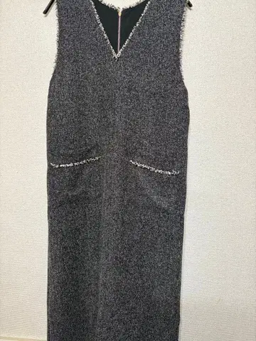 huitieme nid 2WAY 트위드 프린지 오버롤 스커트