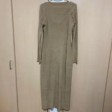 Apartby 리브 베이지 니트 롱 원피스