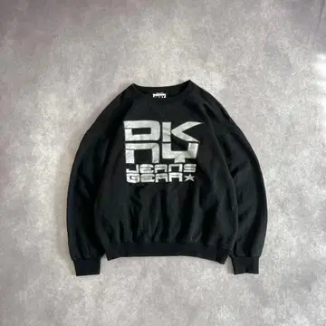 90s DKNY JEANS GEAR 맨투맨 실버 로고 USA제