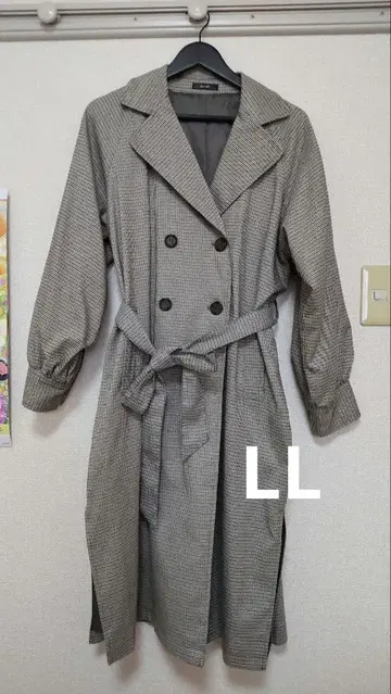 시마무라 브라운 체크 롱 코트