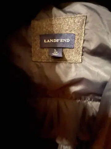 랜즈 엔드 후드 부착 다운 자켓 L 사이즈 그레이