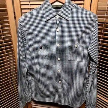 FOB팩토리 워크 셔츠 깅엄 체크 네이비 사이즈 3