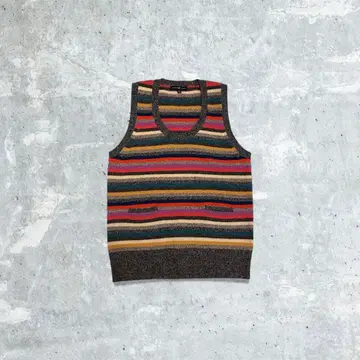 GAP 니트 베스트 y2k L 스트라이프 슬리브리스 울 개성파