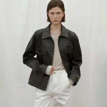 한국 Atelier Nine 아틀리에나인 페이크 레더 자켓