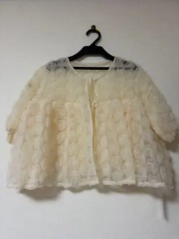 POPPY 로즈 모티브 반팔 가디건