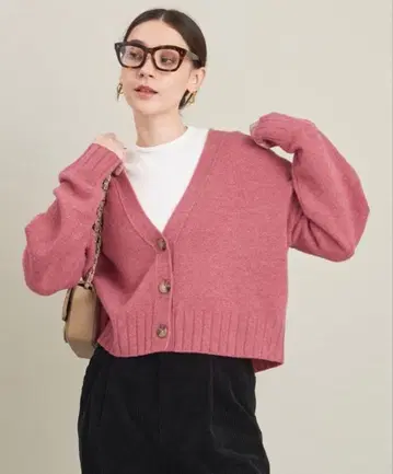 BEAUTY&YOUTH 5G 울 V넥 숏 가디건