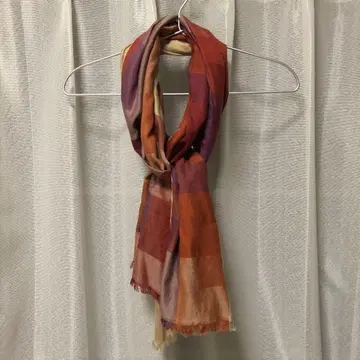 실크 100% MOTHERHOUSE 멀티 컬러 체크 실크 스톨