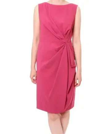 GRACE CONTINENTAL 드레이프 턱 원피스