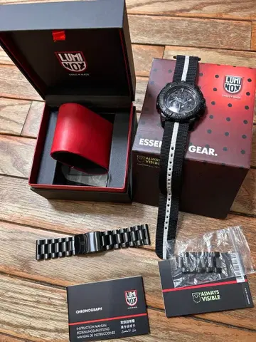 LUMINOX 크로노그래프 블랙 스테인리스 케이스
