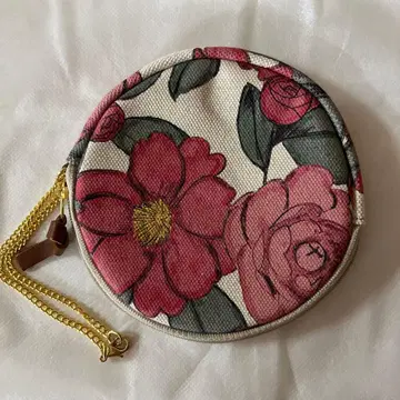 새상품 미사용 아타오 카멜리아 무늬 참 파우치