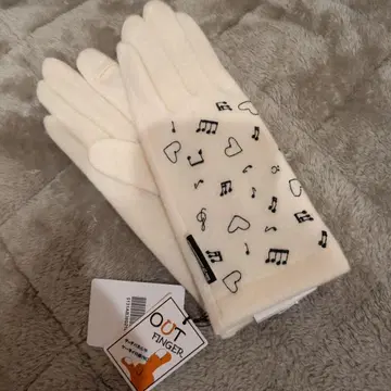 새상품 애니에스 뗌므 음표와 하트 디자인 장갑