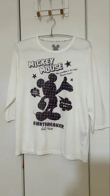 미키마우스 7부 소매 T셔츠 4L