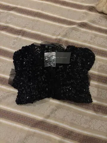 ZARA WOMAN 스팽글 장식 블랙 가디건