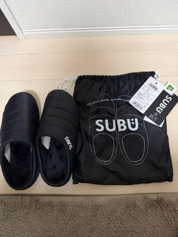SUBU 블랙 슬리퍼 수납 봉투 포함